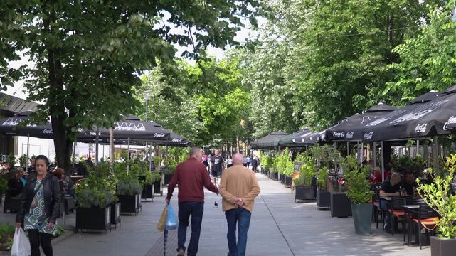A promenade in central Banja Luka, Srpska Republic, Bosnia and Herzegovina