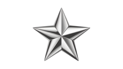 silver star on white background