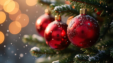 Christmas tree with red balls