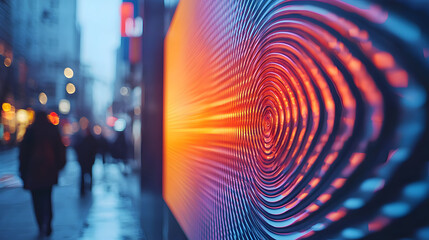 Abstract City Artwork with Dynamic Light and Urban Atmosphere