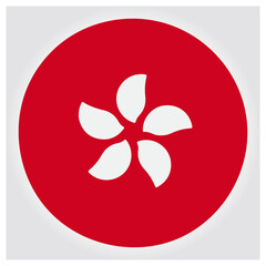 Hong kong icon, bauhinia flower symbol, flat design element isolated on white background, Vector