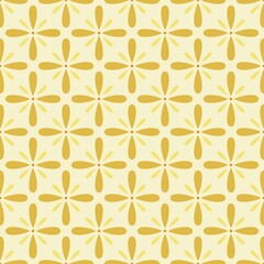 Yellow Retro Floral Seamless Pattern