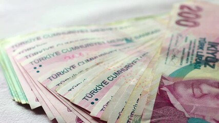 a bunch of turkish lira 