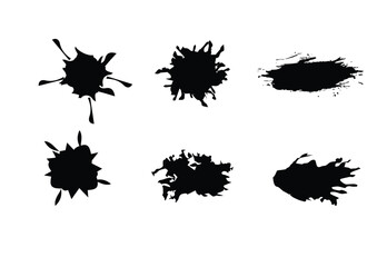 Abstract Vector Black  Brush Strokes Set for Ink Paint and Grunge Design. Isolated Dirty Texture Elements Backgrounds. Illustration vector design.