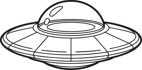 hand drawn vector illustration of a UFO