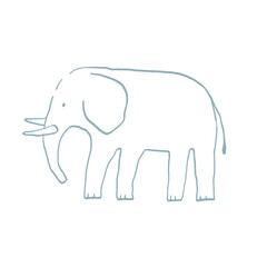 Obraz premium Safari animals cute illustration in doodl style. Outline hand drawn print. African wild animals character