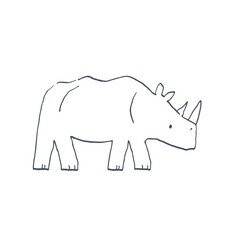 Obraz premium Safari animals cute illustration in doodl style. Outline hand drawn print. African wild animals character