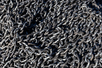 Rusty Heavy Chain Close-Up Texture Background