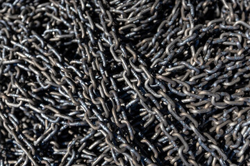 Rusty Heavy Chain Close-Up Texture Background