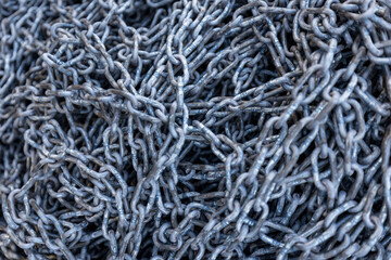 Rusty Heavy Chain Close-Up Texture Background