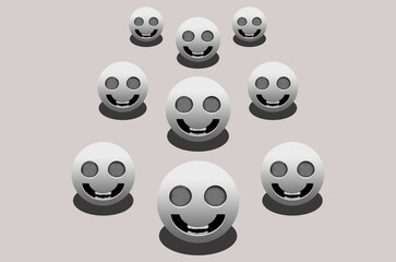 A group of smile emoticon	