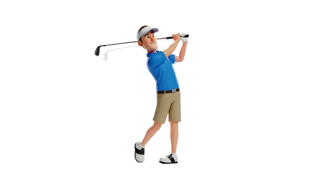 Golfer swinging club in silhouette against black background silhouette