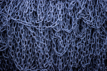 Rusty Heavy Chain Close-Up Texture Background