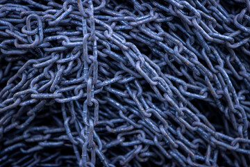 Rusty Heavy Chain Close-Up Texture Background