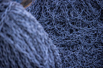 Rusty Heavy Chain Close-Up Texture Background