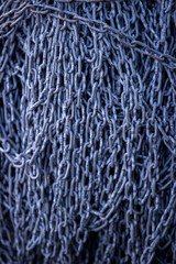 Rusty Heavy Chain Close-Up Texture Background