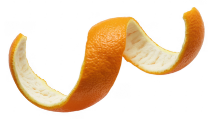 Orange peel spiral twist isolated on a transparent background 1