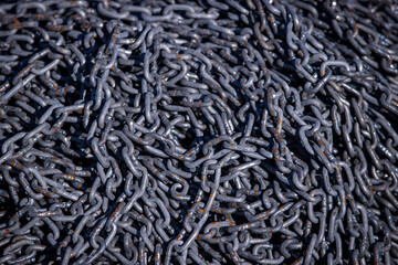 Rusty Heavy Chain Close-Up Texture Background