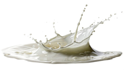 Milk splashes creatively isolated on transparent background