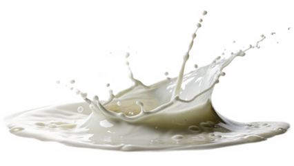 Milk splashes creatively isolated on transparent background