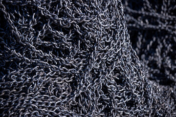 Rusty Heavy Chain Close-Up Texture Background