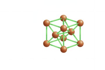 3D molecular structure of a crystal lattice with green bonds bioplastic chemical structure