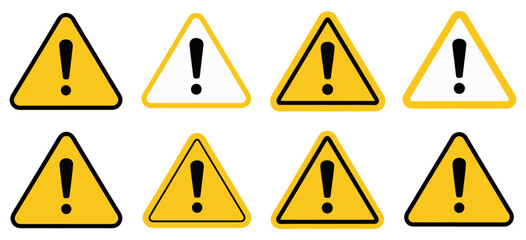 triangle caution warning icon set © graphixecho