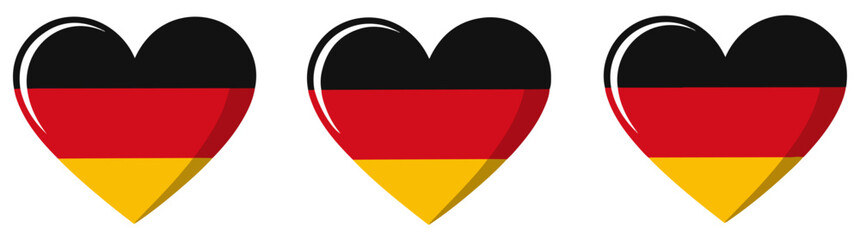 germany flag heart shape icon set