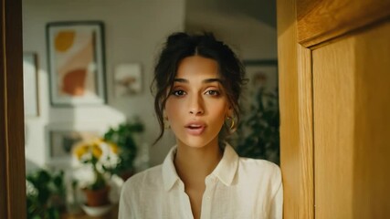 Discovering the warmth of home with a welcoming message from a personable host