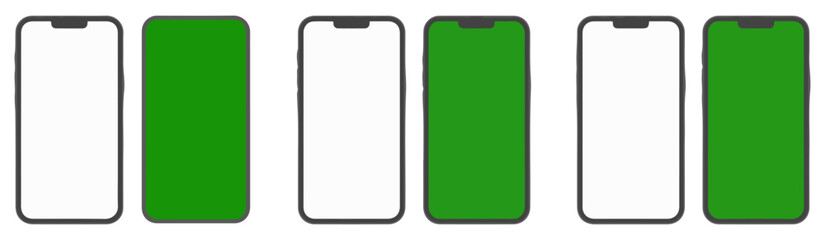 smartphone mockup mobile screen set