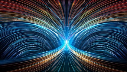 An Abstract Vector Of Converging Geometric Lines This Is A Dynamic Element For Technology Visuals Data Flow Concepts