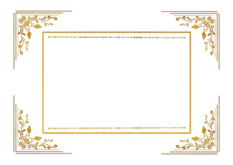 Elegant Gold Floral Decorative Frame Background 