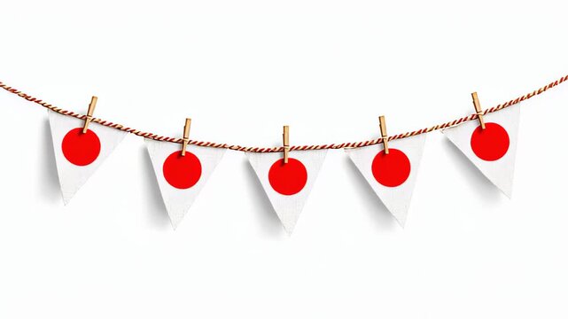 triangular flags, flag garland, or mini Hinomaru bunting