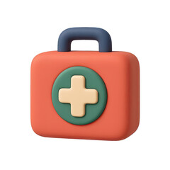 Fototapeta premium Soft 3D First Aid Kit Isolated on Transparent Background