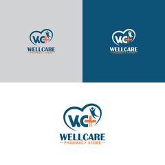 Professional WC Lettermark Logo - Modern, Clean, and Trustworthy Medical Symbol