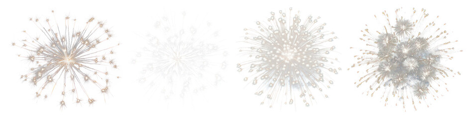 Obraz premium PNG Vibrant fireworks display celebration, element set on transparent background