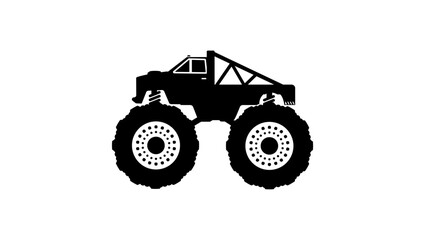 monster truck symbol, black isolated silhouette