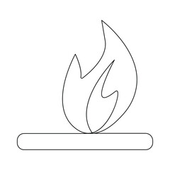 Bonfire One Line Drawing Minimalist Continuous Line Campfire Illustration Art