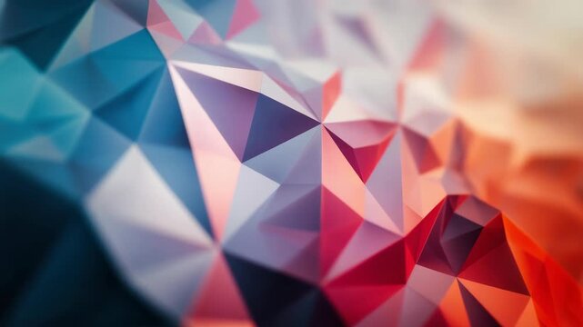 Abstract geometric background with gradient of blue to red hues