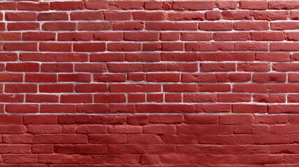 Fototapeta premium Textured Red Brick Wall with Smooth Finish Ideal for Urban Decor, Background Designs, and Creative Projects in Construction and Architecture Settings