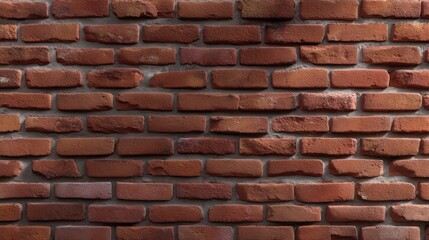 Fototapeta premium Textured red brick wall background with natural imperfections showcasing a rustic and industrial aesthetic for design and architecture projects