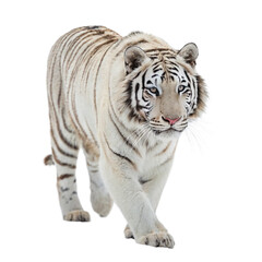 Obraz premium White Tiger Walking Forward Isolated on White Background