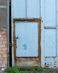 unkempt old commercial building in the sun