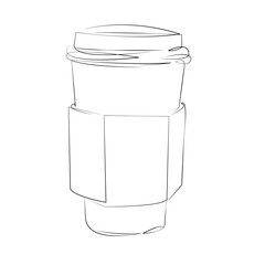 One continuous line drawing on white isolated background. Minimalism linear illustration. hot drink, glasses, drink, espresso, beverage, brown, cafes, caffeine, hot, breakfast
