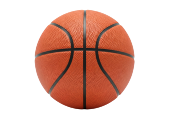 Orange basketball isolated PNG, sports equipment for team games and physical activity on transparent background
