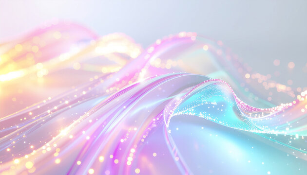 虹色の光が流れる抽象的な背景。美容・テクノロジー・データを象徴する幻想的で未来的なイメージ。
Abstract iridescent waves of flowing light — a futuristic visualization representing beauty, technology, and innovation.