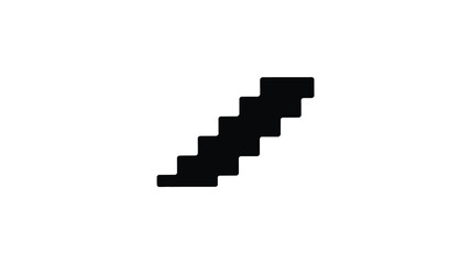 Fototapeta premium Abstract pixel art staircase symbol or icon on a clean white background