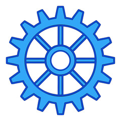 Blueprint Cogwheel: An intricate illustration of a precision-engineered cogwheel in cool blue tones, symbolizing mechanics, industry, and the gears of progress.
