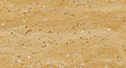 Natural Golden Brown Travertine Stone Texture with Horizontal Veins and Rough Surface