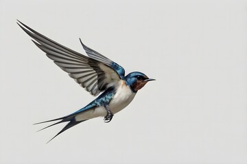 “Swallow Bird Isolated on White Background, isolated, white, background, closeup 